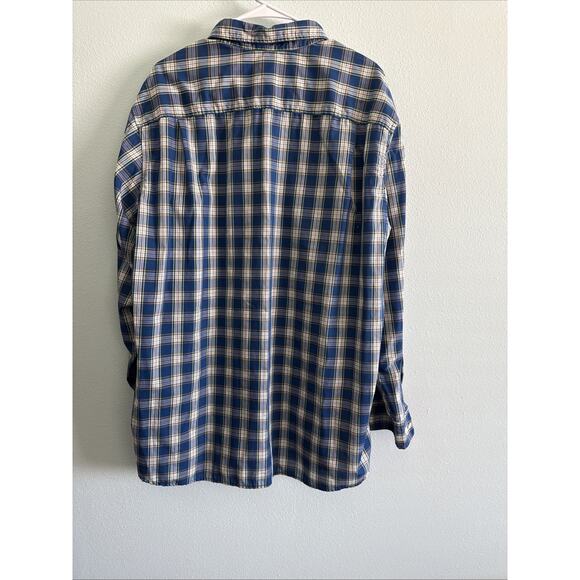 Pendleton Long Sleeve Button up Plaid Shirt Navy/Green 100% cotton Mens XL - Picture 5 of 5